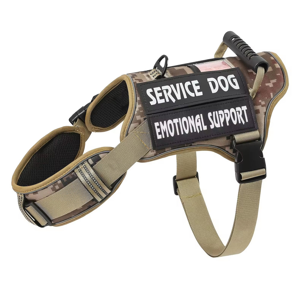 Tactical No-Pull Dog Harness — Handle, Reflective & Service Vest